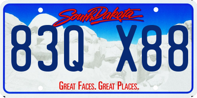 SD license plate 83QX88
