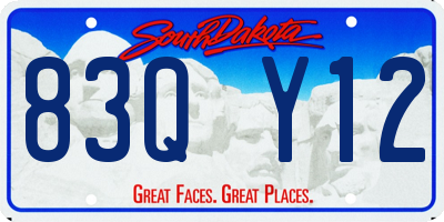 SD license plate 83QY12