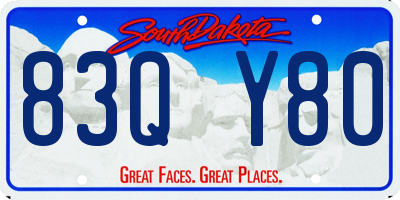 SD license plate 83QY80