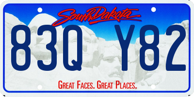 SD license plate 83QY82