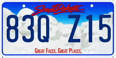 SD license plate 83QZ15