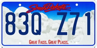 SD license plate 83QZ71