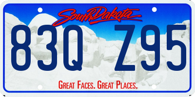 SD license plate 83QZ95
