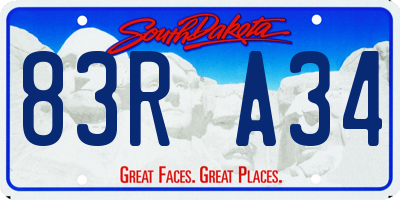 SD license plate 83RA34