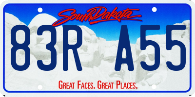 SD license plate 83RA55