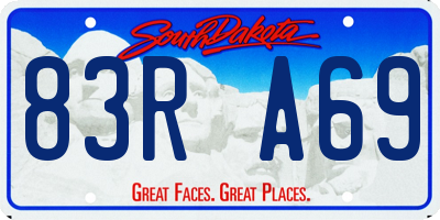 SD license plate 83RA69