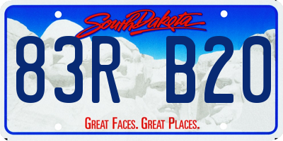 SD license plate 83RB20