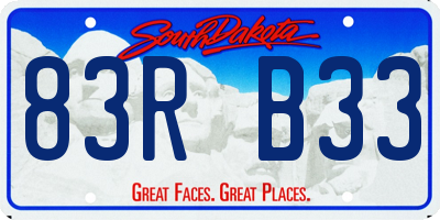 SD license plate 83RB33