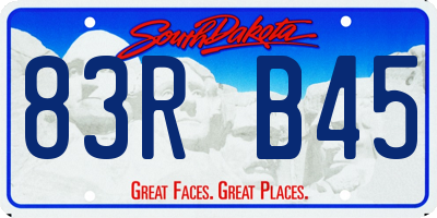 SD license plate 83RB45