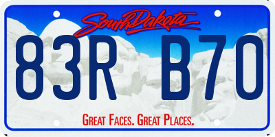 SD license plate 83RB70