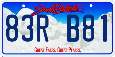 SD license plate 83RB81