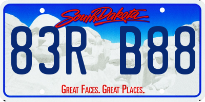 SD license plate 83RB88