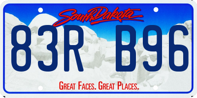 SD license plate 83RB96