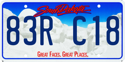 SD license plate 83RC18