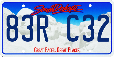 SD license plate 83RC32