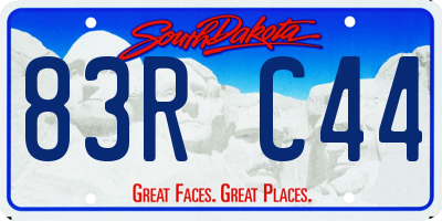 SD license plate 83RC44