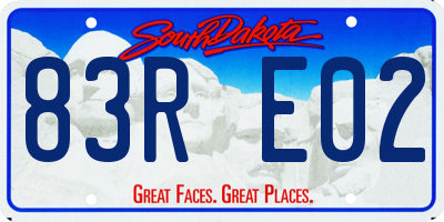 SD license plate 83RE02