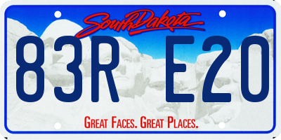 SD license plate 83RE20