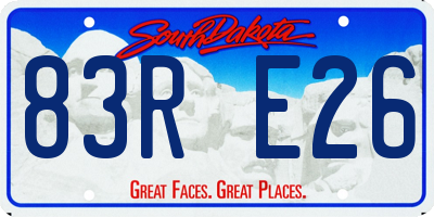 SD license plate 83RE26