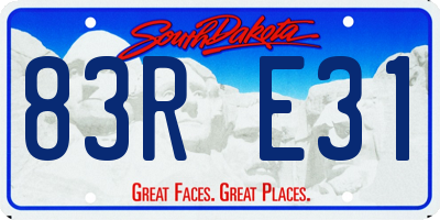 SD license plate 83RE31
