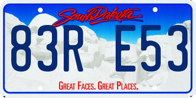 SD license plate 83RE53