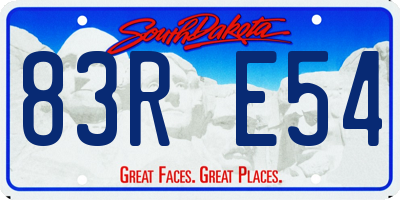 SD license plate 83RE54