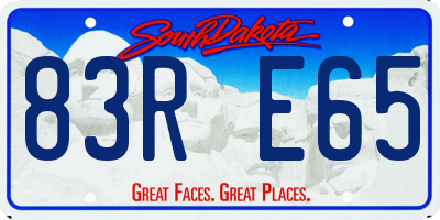SD license plate 83RE65