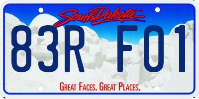 SD license plate 83RF01