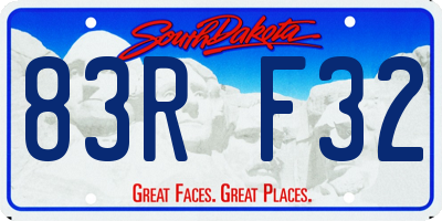 SD license plate 83RF32