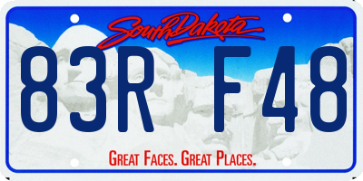 SD license plate 83RF48
