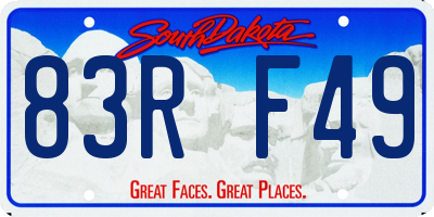 SD license plate 83RF49