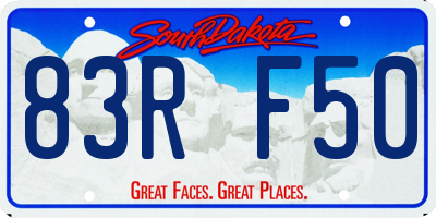 SD license plate 83RF50