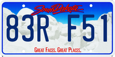 SD license plate 83RF51