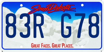 SD license plate 83RG78