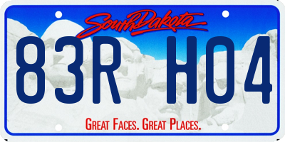 SD license plate 83RH04