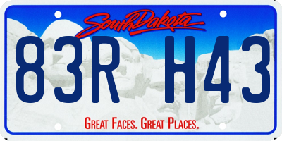 SD license plate 83RH43