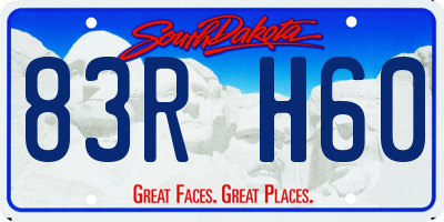 SD license plate 83RH60