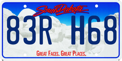 SD license plate 83RH68