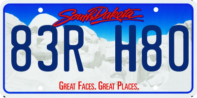 SD license plate 83RH80