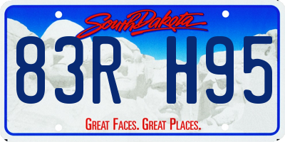 SD license plate 83RH95
