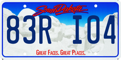 SD license plate 83RI04