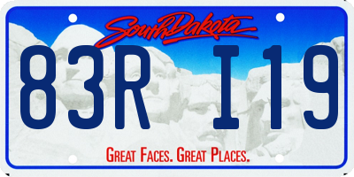 SD license plate 83RI19