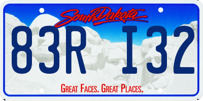 SD license plate 83RI32