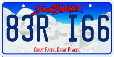 SD license plate 83RI66
