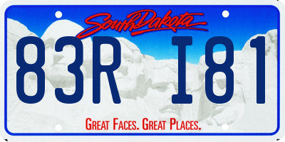 SD license plate 83RI81