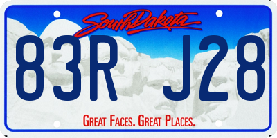 SD license plate 83RJ28