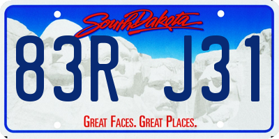 SD license plate 83RJ31