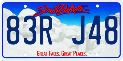 SD license plate 83RJ48