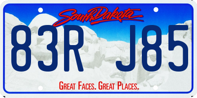 SD license plate 83RJ85