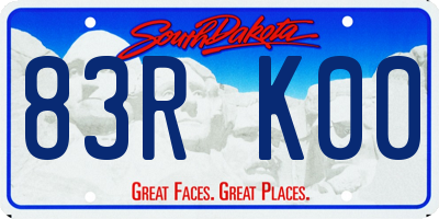 SD license plate 83RK00